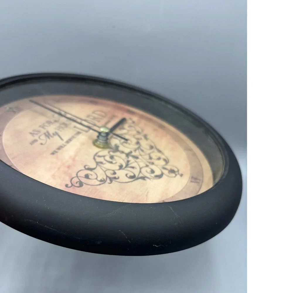 Joshua 24:15‎ Religious Wall Clock Black Round Musical Christian Decor